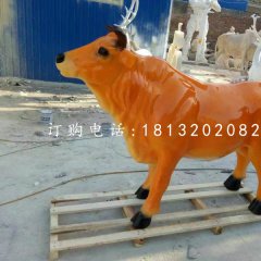 玻璃鋼大黃牛雕塑，動物雕塑