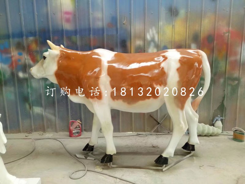奶牛雕塑，玻璃鋼動物 (3)