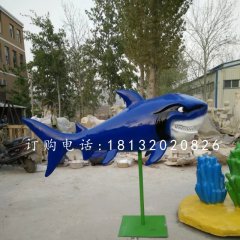 鯊魚雕塑，玻璃鋼動物雕塑