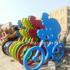 自行車(chē)比賽雕塑，玻璃鋼公園雕塑