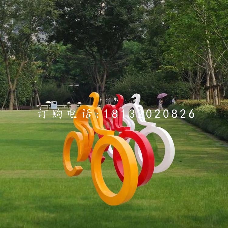 自行車比賽雕塑,玻璃鋼公園雕塑 (4)