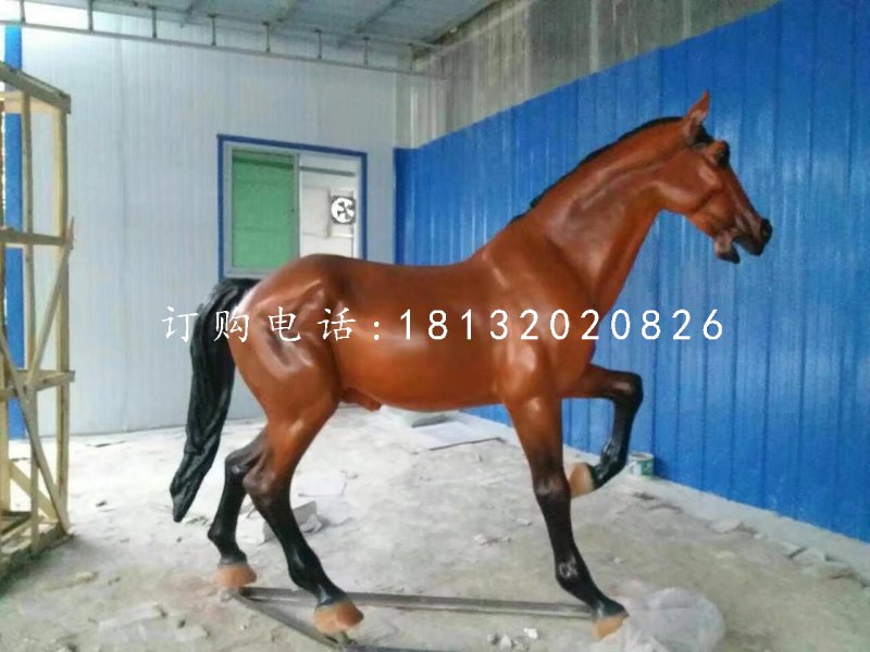 走馬雕塑，玻璃鋼仿真馬 (2)
