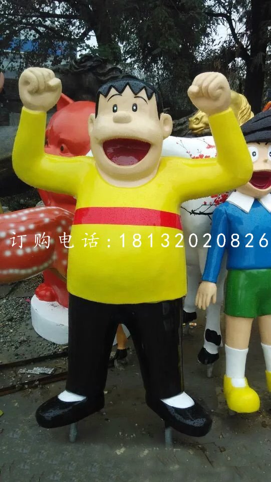 玻璃鋼胖虎雕塑，卡通人物雕塑