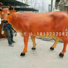 玻璃鋼黃牛，動物雕塑