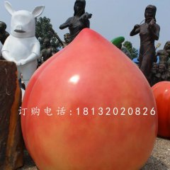 玻璃鋼桃子雕塑，仿真水果雕塑
