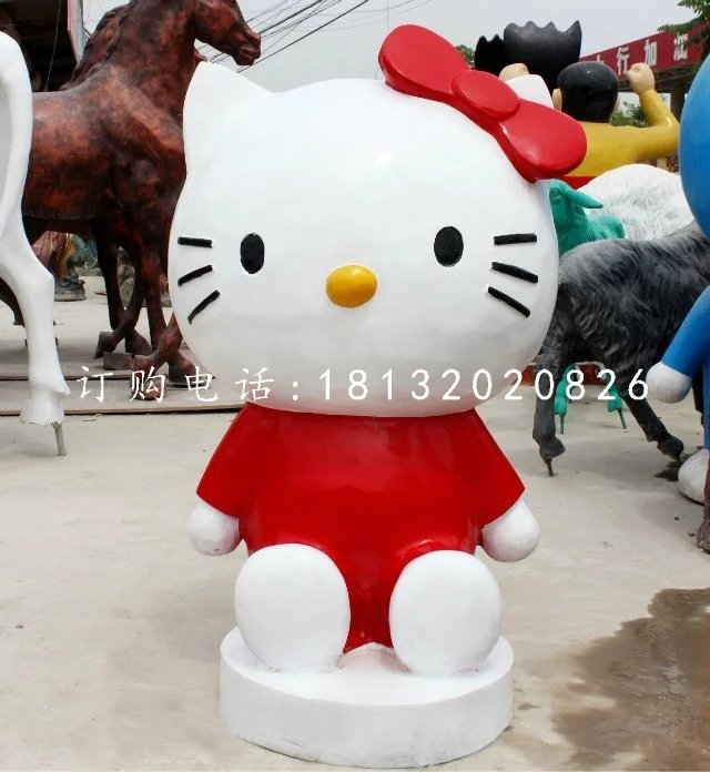 玻璃鋼卡通雕塑,hello kitty雕塑 (1)