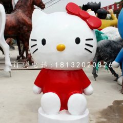 玻璃鋼卡通雕塑，hello kitty雕塑