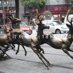 奔跑的鹿銅雕，動物銅雕