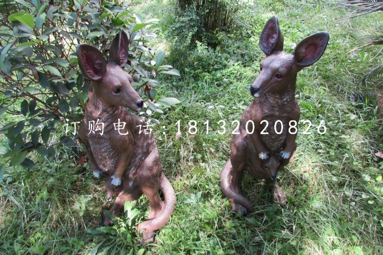 玻璃鋼袋鼠雕塑，公園動(dòng)物雕塑 (2)