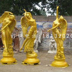 四季女神雕塑，玻璃鋼仿銅西方人物