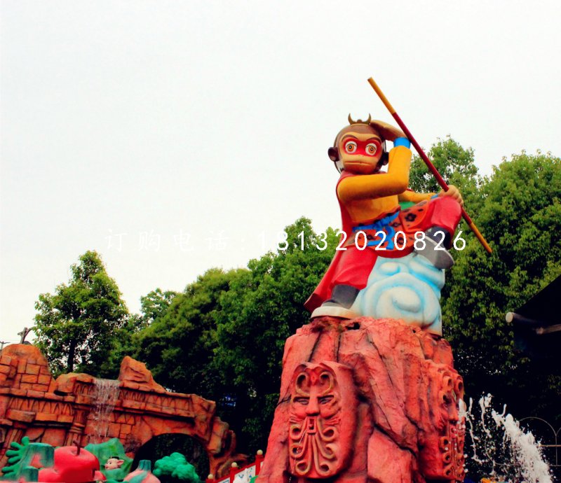 孫悟空雕塑，玻璃鋼卡通雕塑
