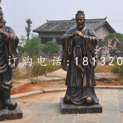 桃園三結義雕塑，玻璃鋼仿銅古代人物