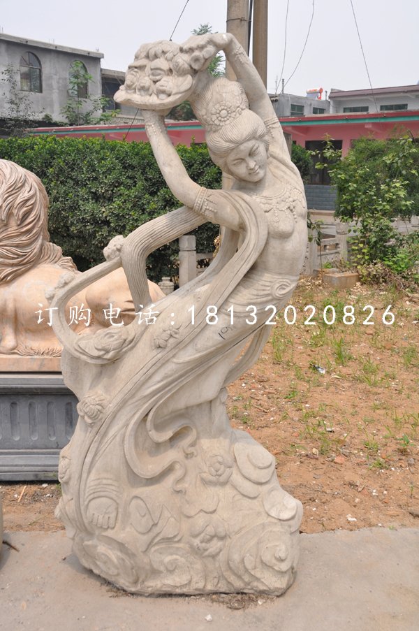 天女散花石雕，古代人物石雕