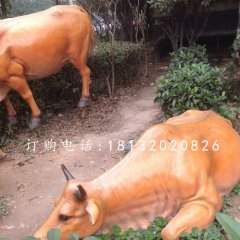 玻璃鋼黃牛，公園動(dòng)物雕塑
