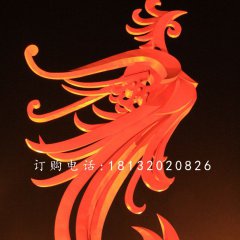 不銹鋼鳳凰雕塑，廣場(chǎng)抽象鳳凰