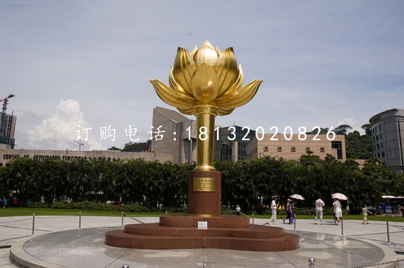 不銹鋼紫荊花雕塑，廣場雕塑