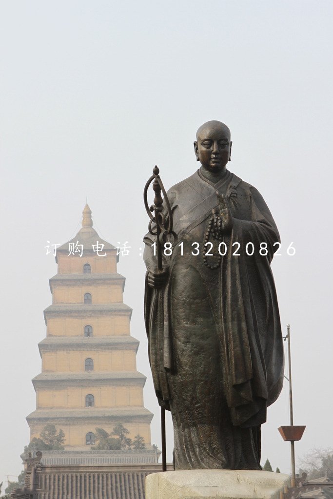 大唐玄奘銅雕,廣場人物銅雕