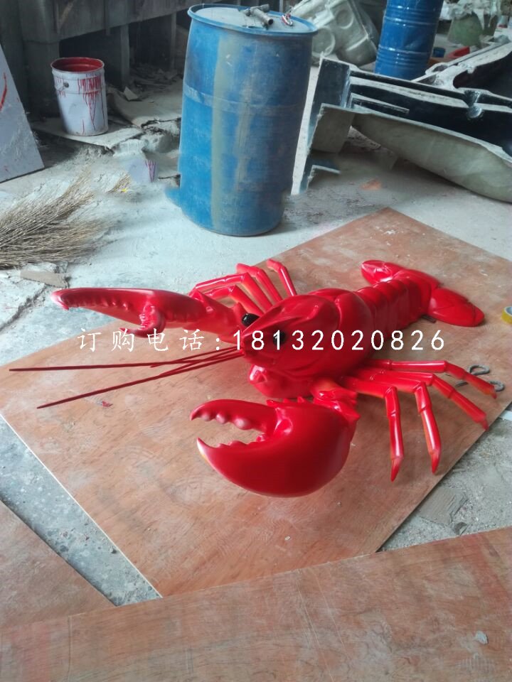 龍蝦雕塑，玻璃鋼龍蝦