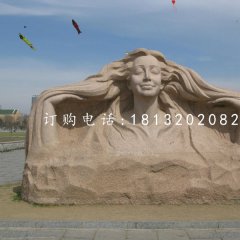 美女石雕，砂巖人物雕塑