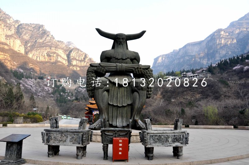 神農(nóng)銅雕，廣場神話人物銅雕