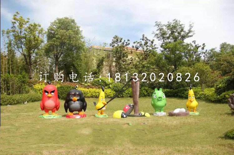 憤怒的小鳥(niǎo)雕塑,玻璃鋼卡通雕塑