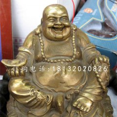 招財(cái)彌勒佛雕塑，銅雕佛像