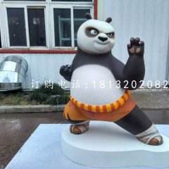 功夫熊貓雕塑，玻璃鋼卡通雕塑