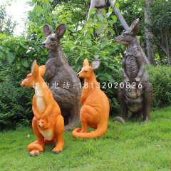 公園袋鼠雕塑，玻璃鋼動(dòng)物