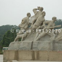 清朝人抗擊倭寇石雕，廣場紀(jì)念石雕