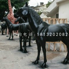 黑馬雕塑，玻璃鋼噴漆雕塑