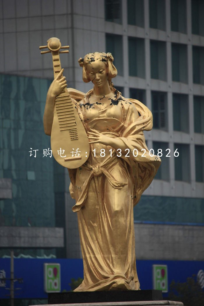 樂妓雕塑，廣場人物銅雕