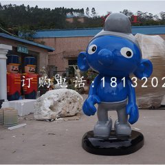 卡通人物雕塑，玻璃鋼藍(lán)精靈