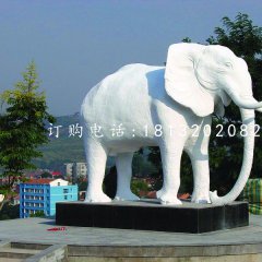 白色大象雕塑，玻璃鋼動物
