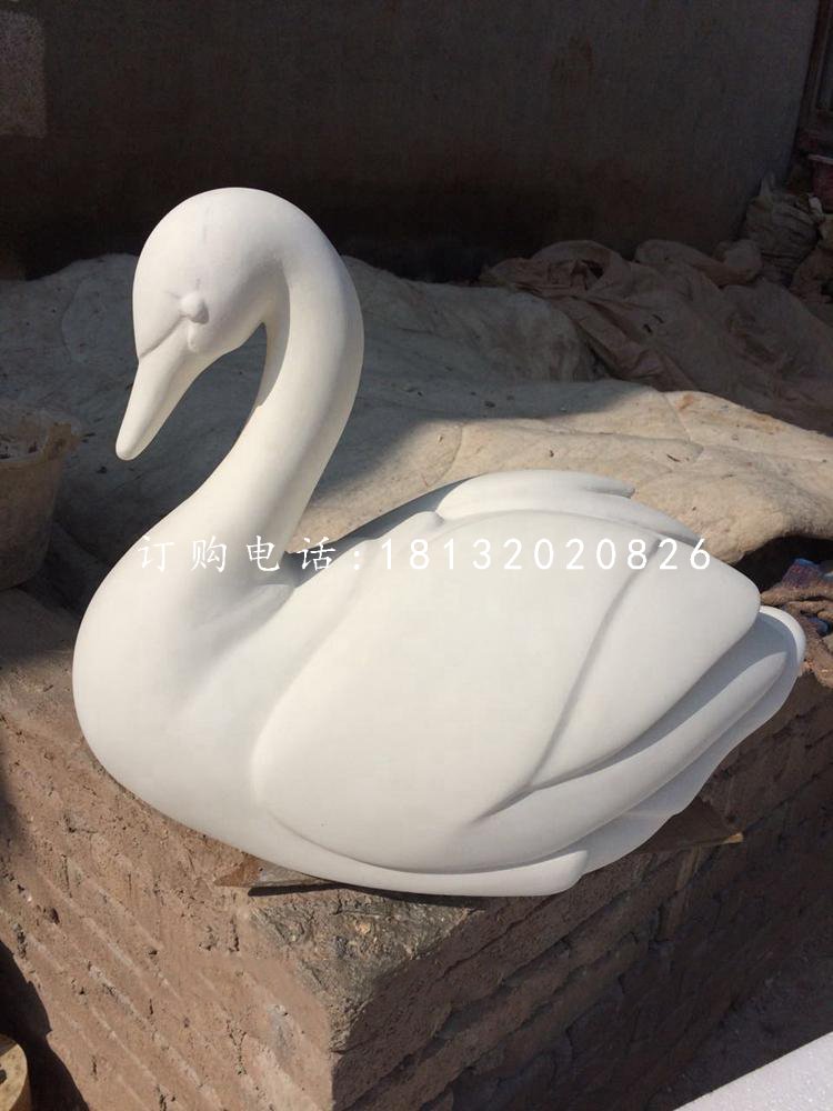 白天鵝雕塑，漢白玉動(dòng)物