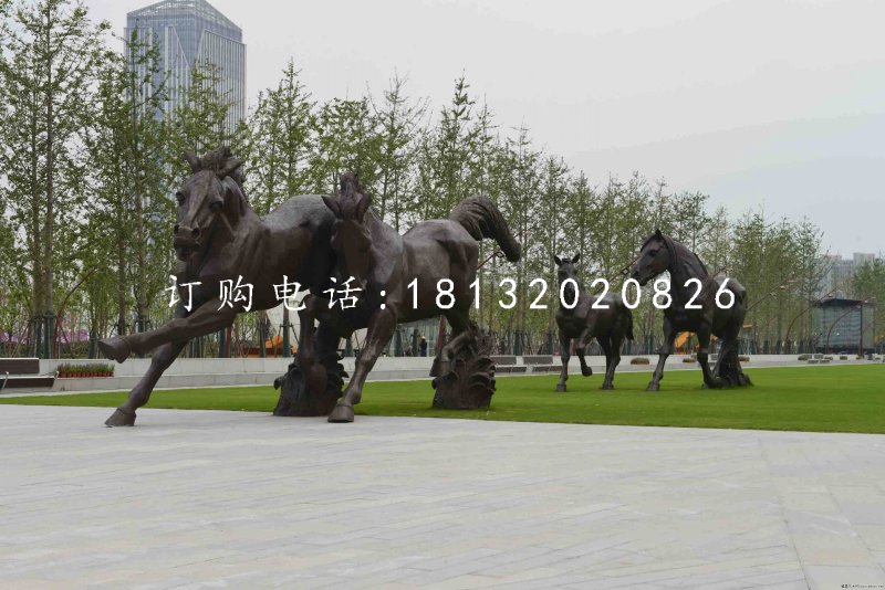 奔馬銅雕，廣場(chǎng)動(dòng)物雕塑
