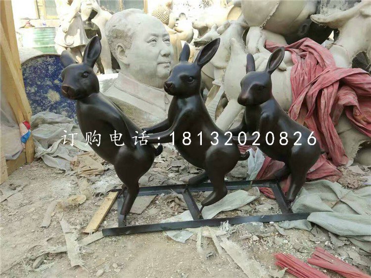玻璃鋼烤漆動物，小兔子雕塑