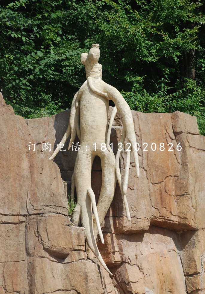 人參雕塑，玻璃鋼仿真雕塑