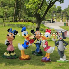 米老鼠唐老鴨雕塑，公園卡通擺件