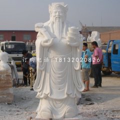 漢白玉文財(cái)神，神仙雕塑