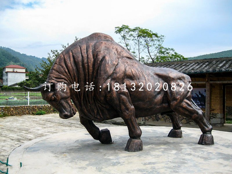 銅雕開荒牛，動(dòng)物銅雕