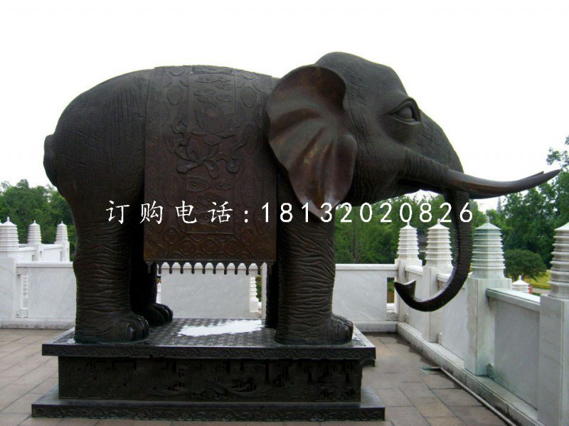 銅雕大象,寺廟銅大象雕塑