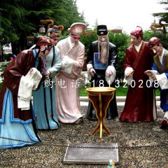 戲曲人物雕塑，玻璃鋼仿真人物