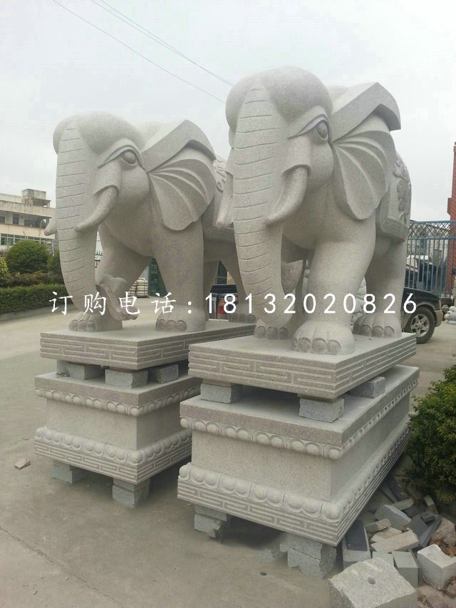 大理石大象，廣場動(dòng)物石雕