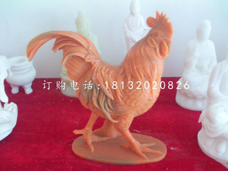 晚霞紅動(dòng)物石雕，公雞石雕