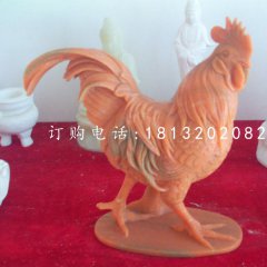 晚霞紅動物石雕，公雞石雕