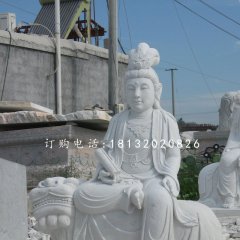 文殊菩薩石雕，漢白玉佛像