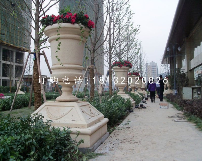 石花盆，小區(qū)景觀石雕