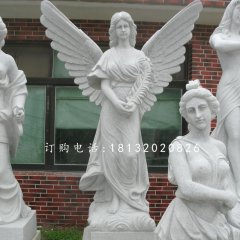 天使石雕，漢白玉西方人物