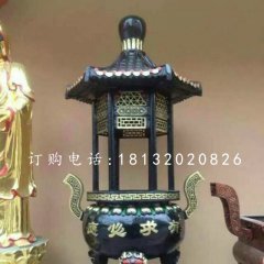 有求必應香爐雕塑，寺廟銅香爐