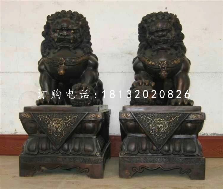 小型銅獅子，北京獅銅雕